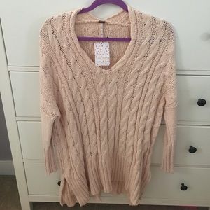 NWT free people cable knit sweater XS